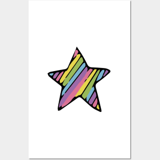 Glam Rock BABY Bright Pastel and Black Stars Posters and Art